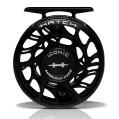 Hatch Iconic 3 Plus Fly Reel -Rio Store Iconic3PlusReelBlackSilverLargeArborFront