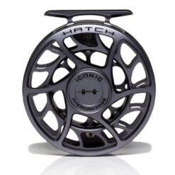 Hatch Iconic 5 Plus Fly Reel -Rio Store Iconic5PlusReelGreyBlackLargeArborFront