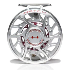 Hatch Iconic 7 Plus Fly Reel -Rio Store Iconic7PlusReelClearRedMidArborFront