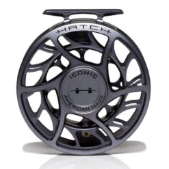 Hatch Iconic 7 Plus Fly Reel -Rio Store Iconic7PlusReelGreyBlackLargeArborFront