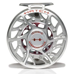 Hatch Iconic 9 Plus Fly Reel -Rio Store Iconic9PlusReelClearRedMidArborFront