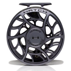 Hatch Iconic 9 Plus Fly Reel -Rio Store Iconic9PlusReelGreyBlackLargeArborFront